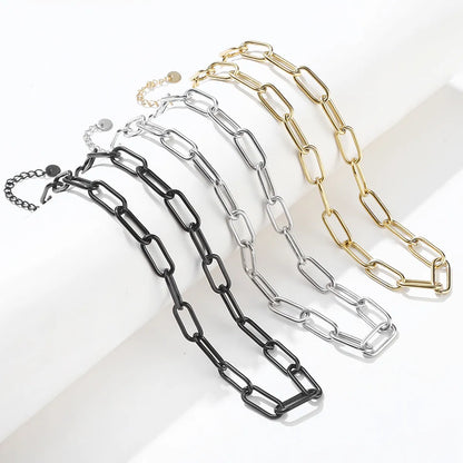 Simple Style Chains Print Stainless Steel Plating Necklace