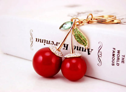 Simple Style Cherry Alloy Inlay Rhinestones Women'S Keychain