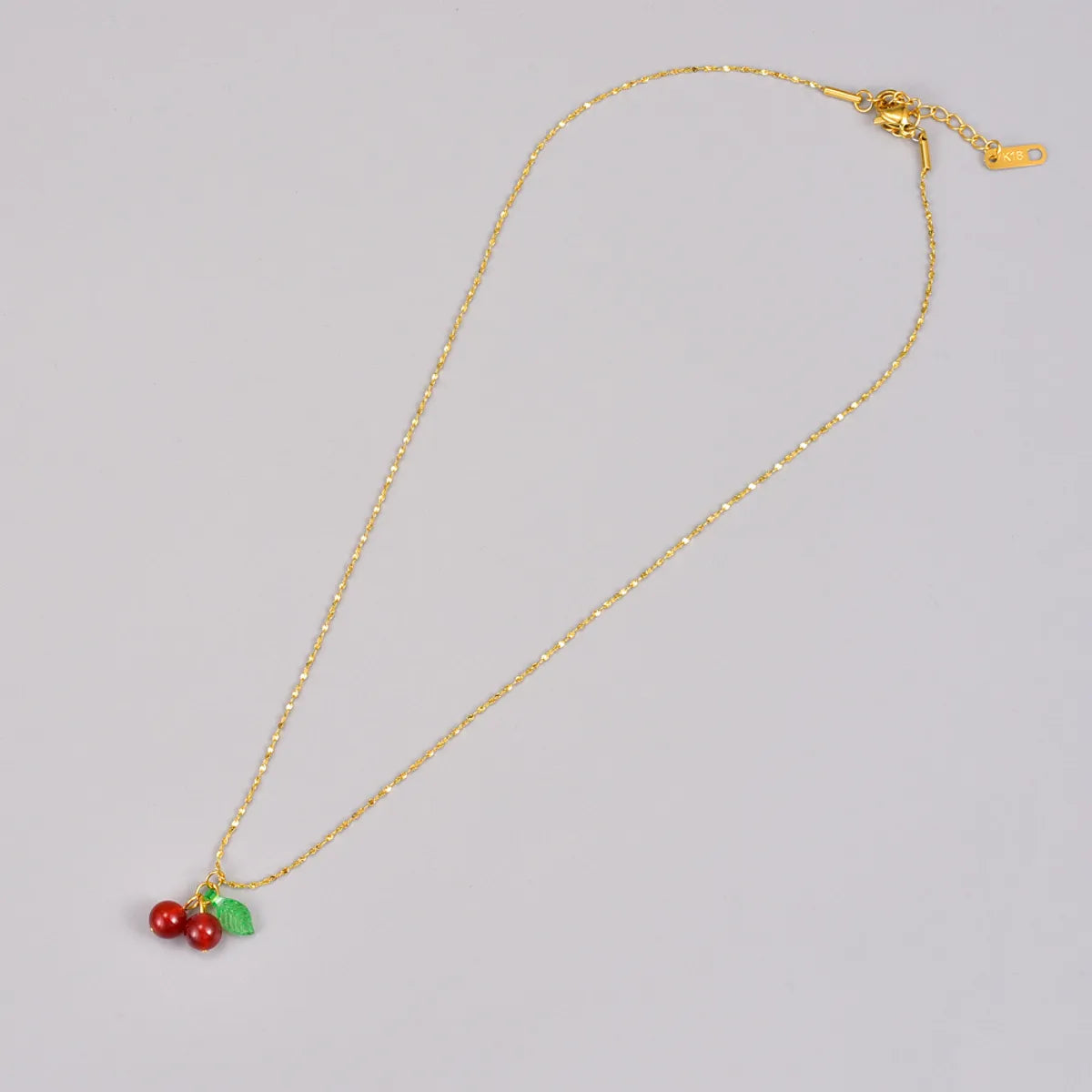 Simple Style Cherry Titanium Steel Gold Plated Pendant Necklace 1 Piece