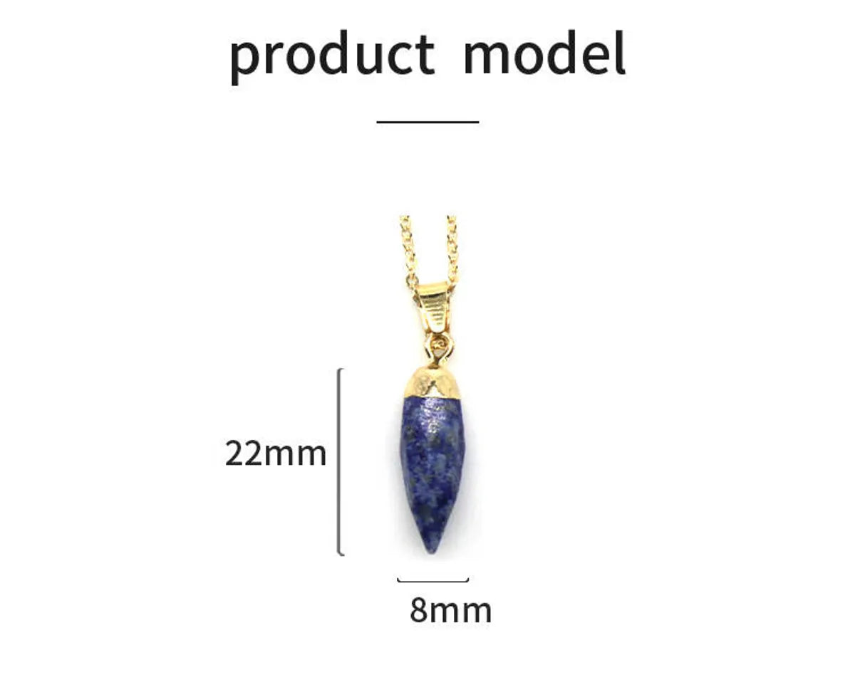 Simple Style Chili Natural Stone Polishing Pendant Necklace