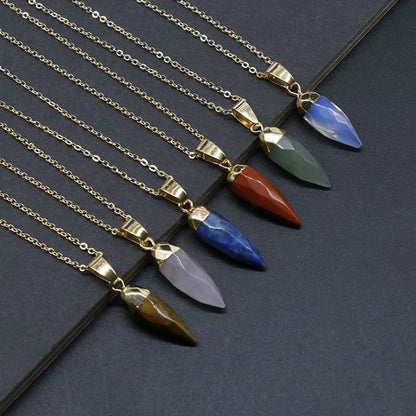 Simple Style Chili Natural Stone Polishing Pendant Necklace