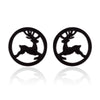 Simple Style Christmas Tree Heart Shape Elk Stainless Steel Plating Hollow Out Ear Studs 1 Pair