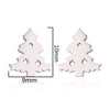 Simple Style Christmas Tree Heart Shape Elk Stainless Steel Plating Hollow Out Ear Studs 1 Pair