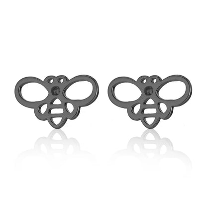 Simple Style Christmas Tree Heart Shape Elk Stainless Steel Plating Hollow Out Ear Studs 1 Pair