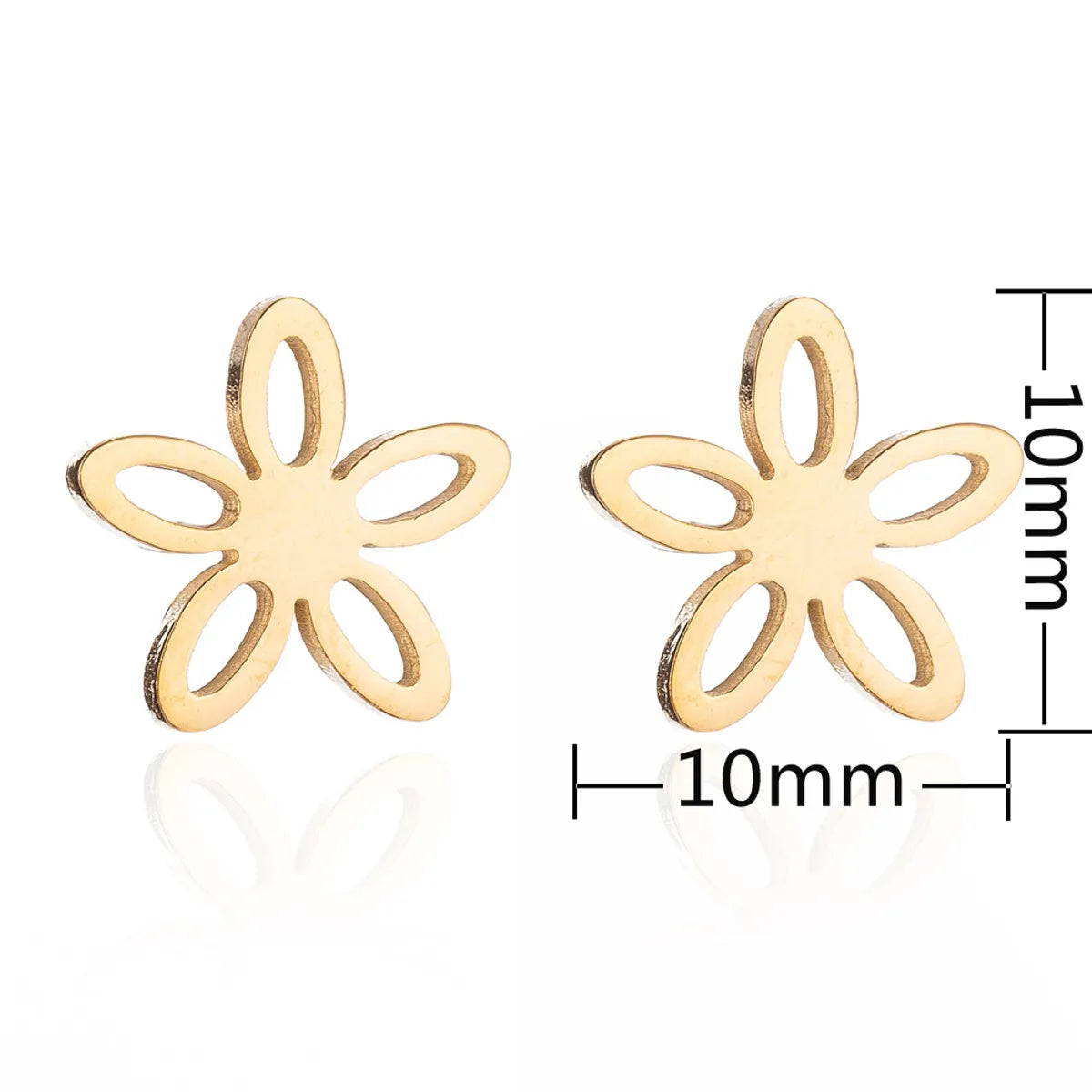 Simple Style Christmas Tree Heart Shape Elk Stainless Steel Plating Hollow Out Ear Studs 1 Pair