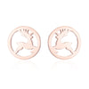 Simple Style Christmas Tree Heart Shape Elk Stainless Steel Plating Hollow Out Ear Studs 1 Pair