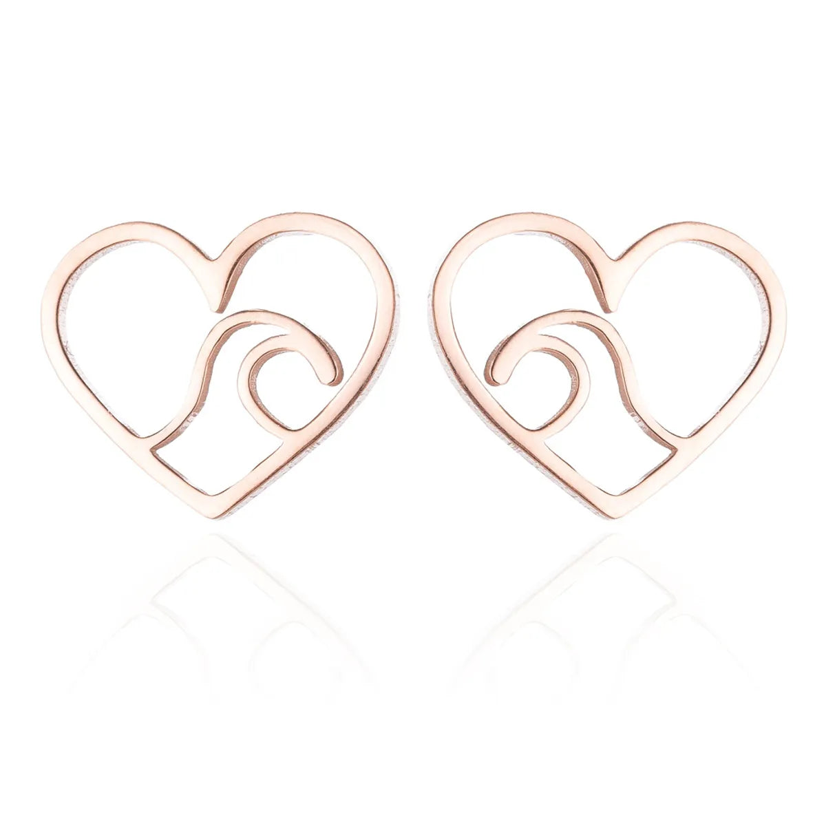 Simple Style Christmas Tree Heart Shape Elk Stainless Steel Plating Hollow Out Ear Studs 1 Pair