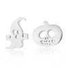 Simple Style Christmas Tree Heart Shape Elk Stainless Steel Plating Hollow Out Ear Studs 1 Pair