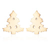 Simple Style Christmas Tree Heart Shape Elk Stainless Steel Plating Hollow Out Ear Studs 1 Pair