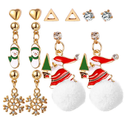 Simple Style Christmas Tree Heart Shape Snowman Alloy Plating Women's Ear Studs 1 Set