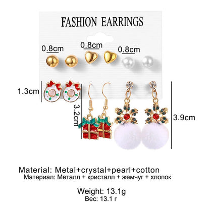 Simple Style Christmas Tree Heart Shape Snowman Alloy Plating Women's Ear Studs 1 Set