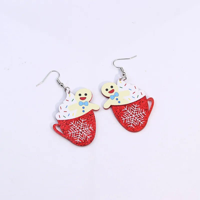 Simple Style Christmas Tree Santa Claus Arylic Stoving Varnish Women'S Earrings 1 Pair