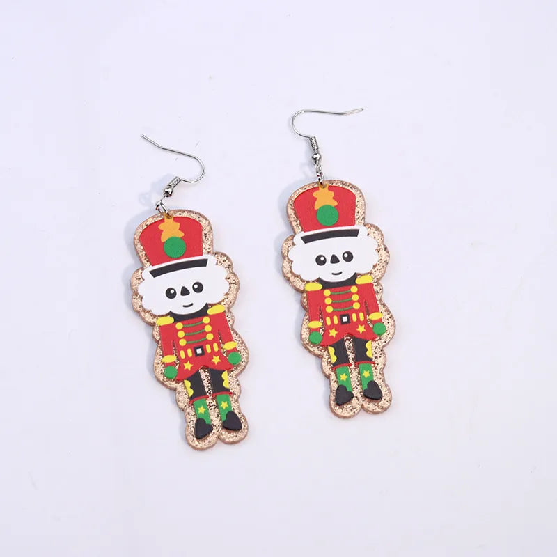 Simple Style Christmas Tree Santa Claus Arylic Stoving Varnish Women'S Earrings 1 Pair