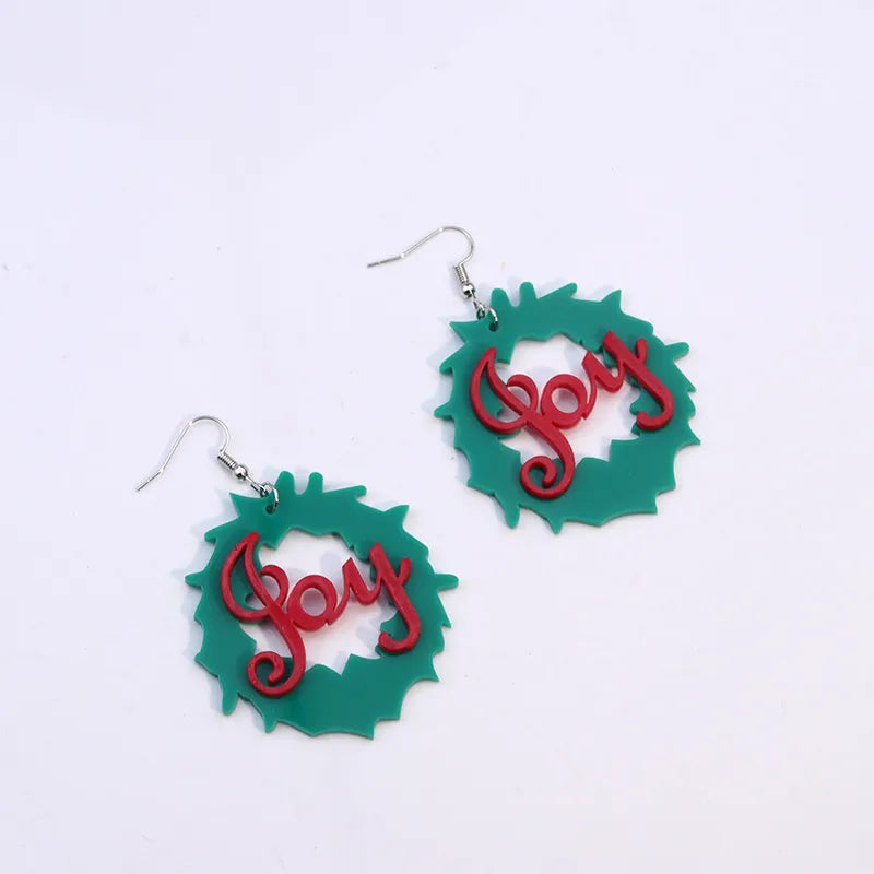 Simple Style Christmas Tree Santa Claus Arylic Stoving Varnish Women'S Earrings 1 Pair