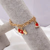 Simple Style Christmas Tree Santa Claus Snowflake Alloy Enamel Plating Inlay Rhinestones Christmas Women'S Anklet 1 Piece