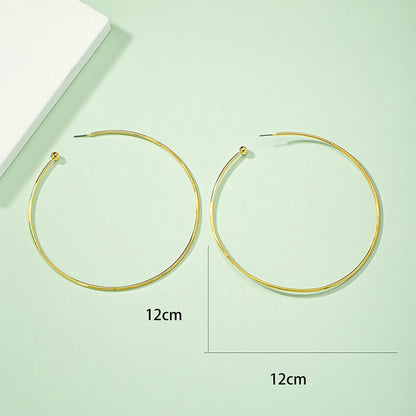 1 Pair Simple Style Circle Plating Alloy Hoop Earrings