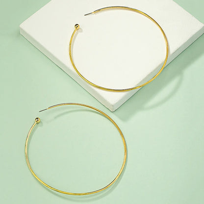 1 Pair Simple Style Circle Plating Alloy Hoop Earrings