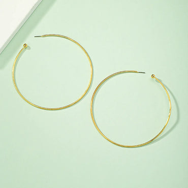 1 Pair Simple Style Circle Plating Alloy Hoop Earrings