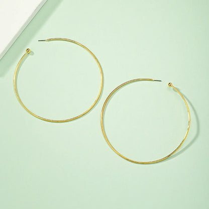 1 Pair Simple Style Circle Plating Alloy Hoop Earrings