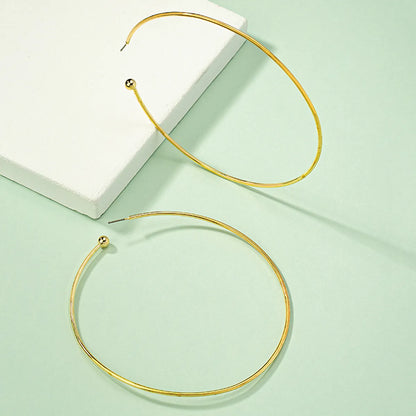 1 Pair Simple Style Circle Plating Alloy Hoop Earrings