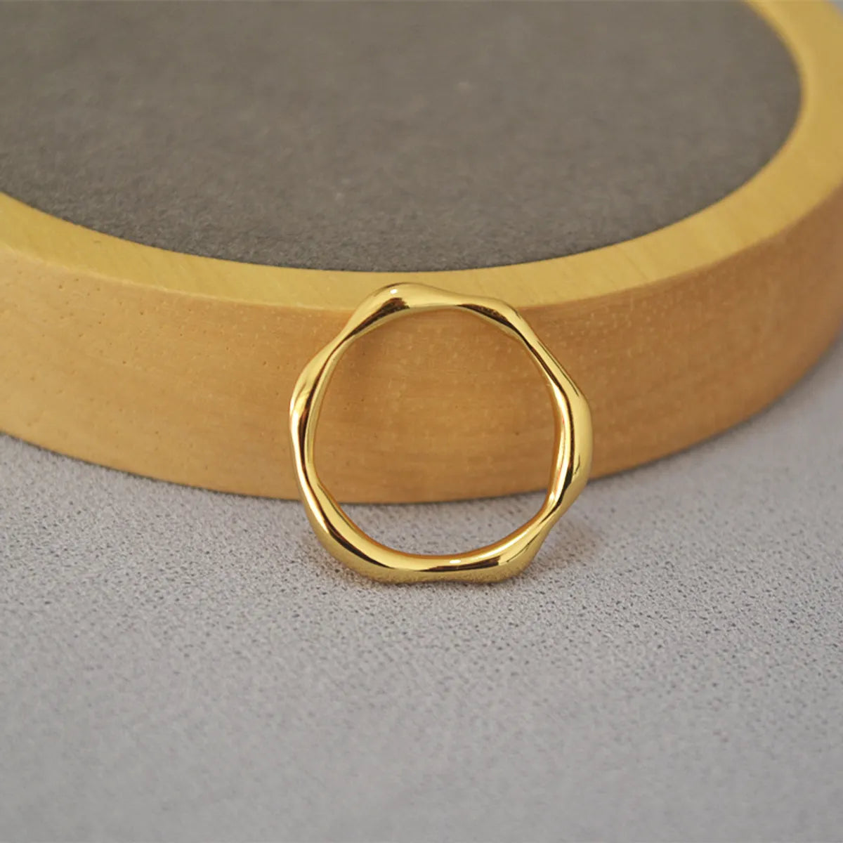 Simple Style Circle Copper Irregular Plating 18k Gold Plated Rings