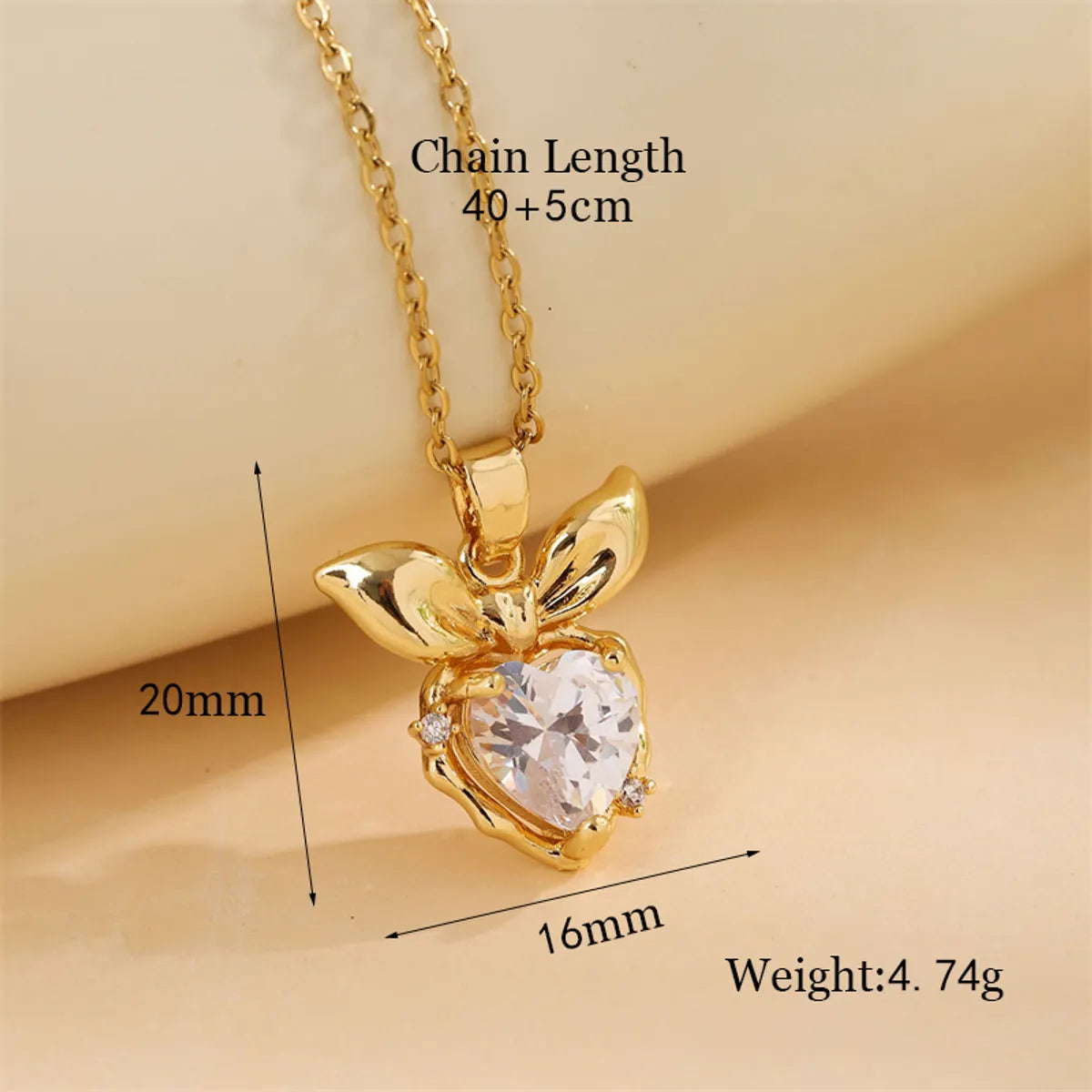 Stainless Steel Titanium Steel 18K Gold Plated Simple Style Plating Inlay Circle Heart Shape Flower Zircon Pendant Necklace