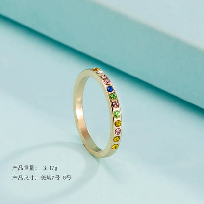 Simple Style Circle Rhinestones Alloy Wholesale Rings