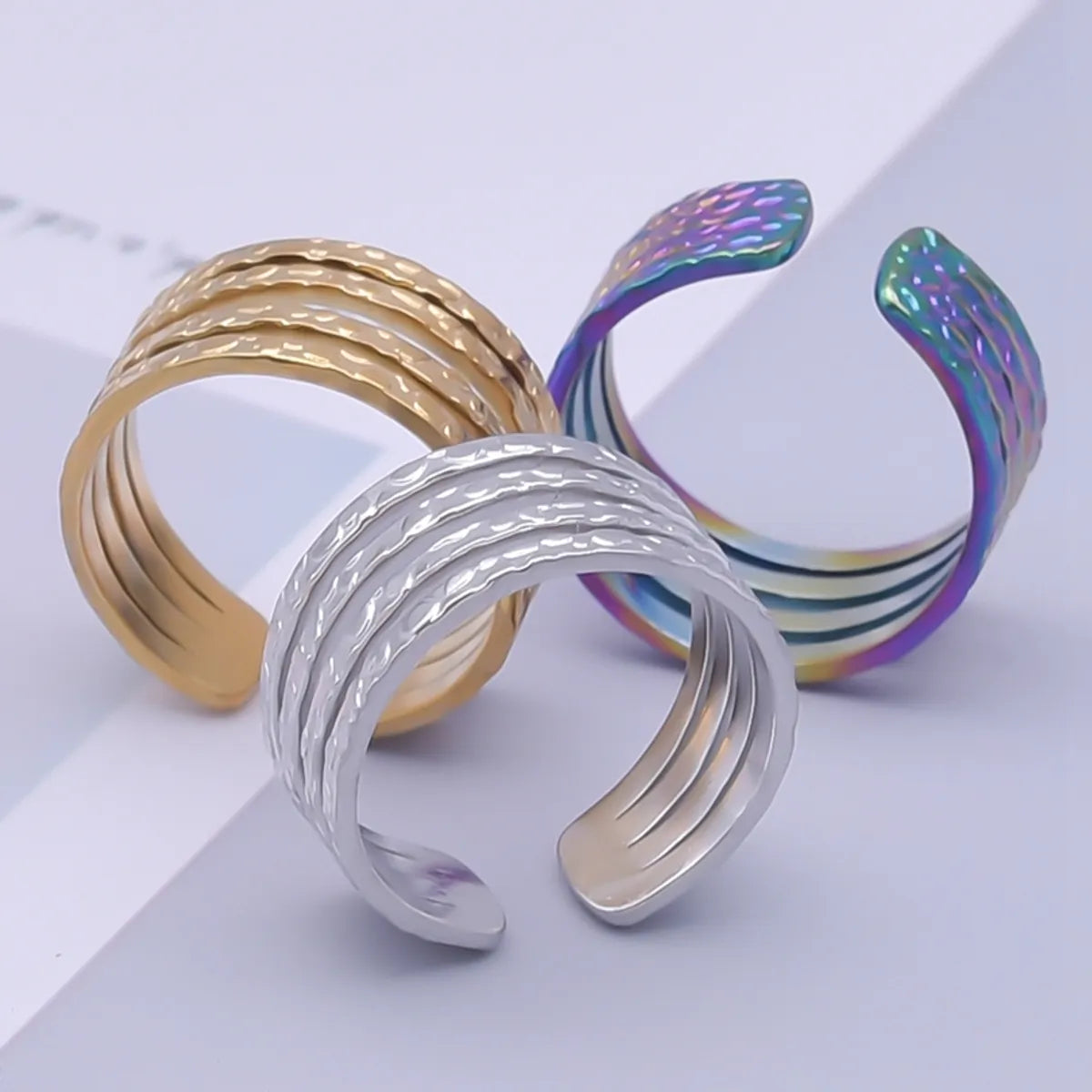 Simple Style Circle Stainless Steel 18k Gold Plated Rings