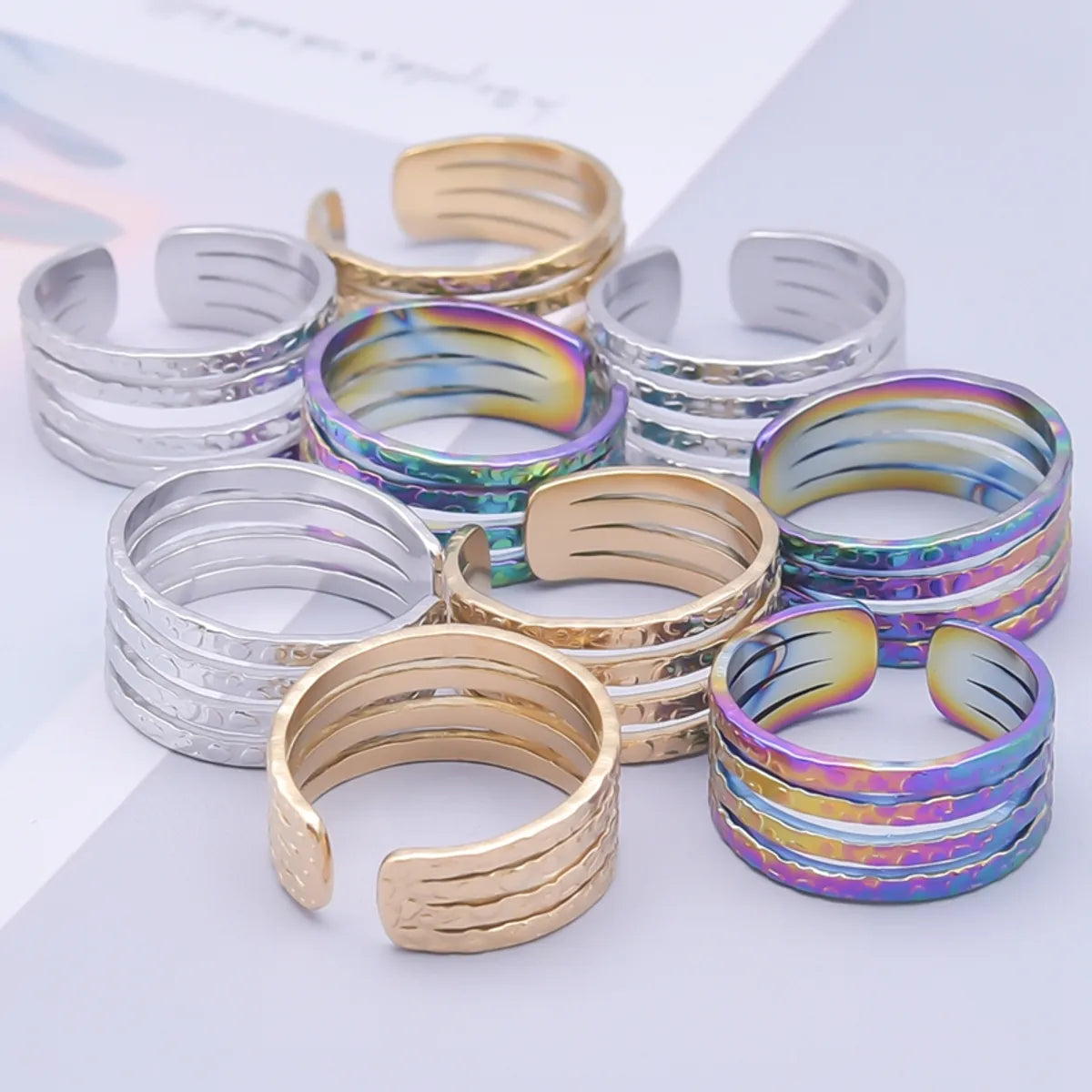 Simple Style Circle Stainless Steel 18k Gold Plated Rings