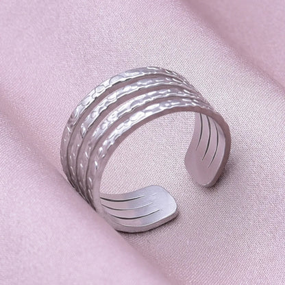 Simple Style Circle Stainless Steel 18k Gold Plated Rings