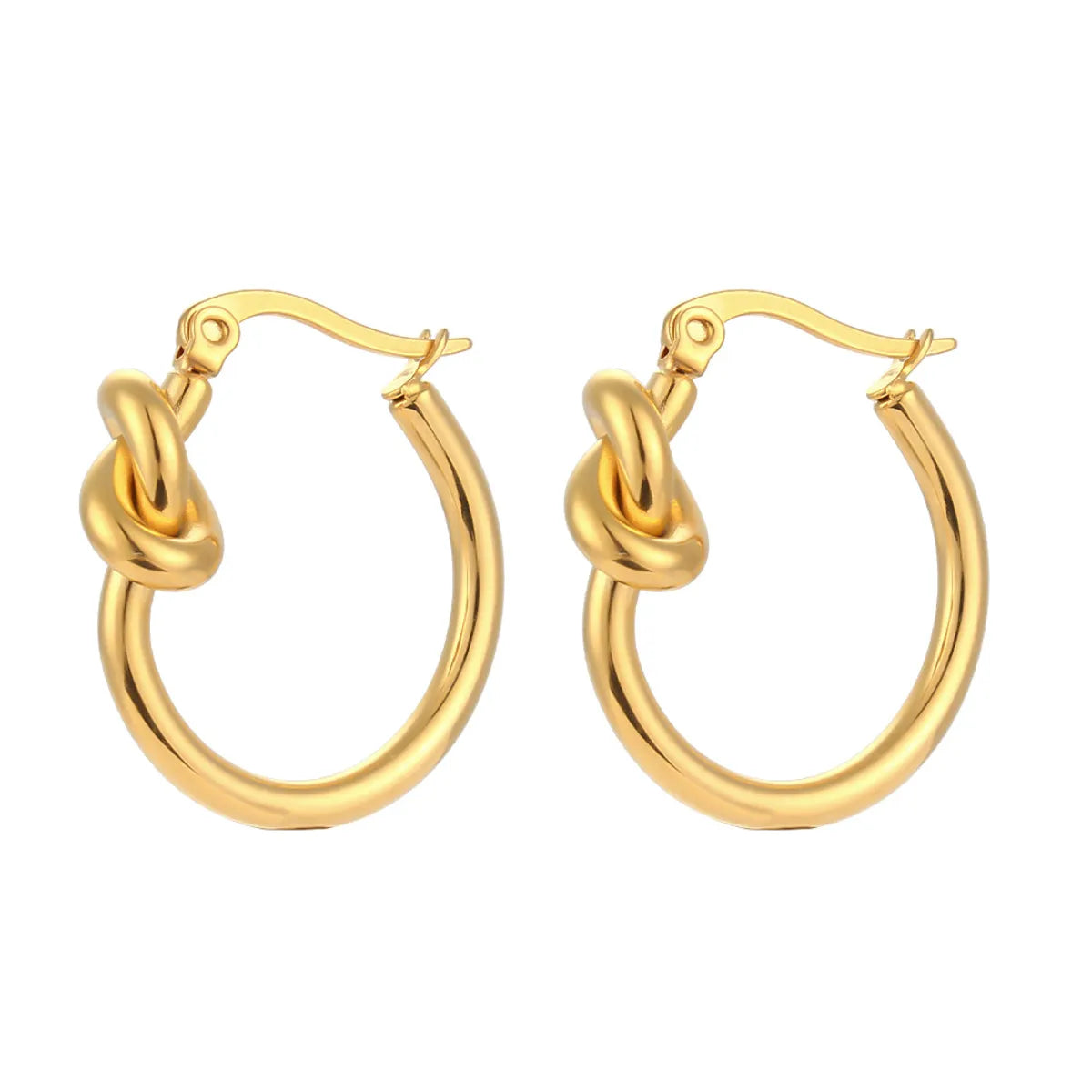 Simple Style Circle Stainless Steel Earrings Plating Stainless Steel Earrings