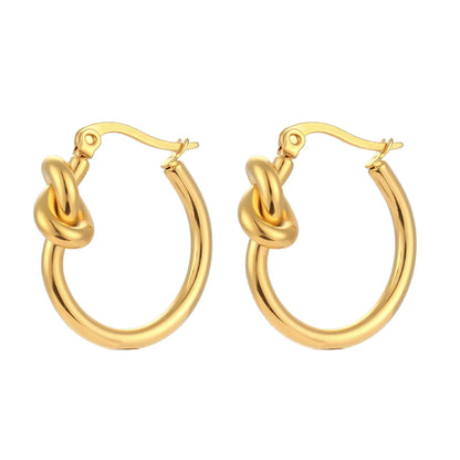 Simple Style Circle Stainless Steel Earrings Plating Stainless Steel Earrings