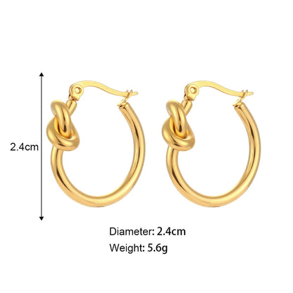 Simple Style Circle Stainless Steel Earrings Plating Stainless Steel Earrings