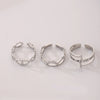 Wholesale Jewelry Simple Style Circle Stainless Steel Silver Plated Hollow Out Rings