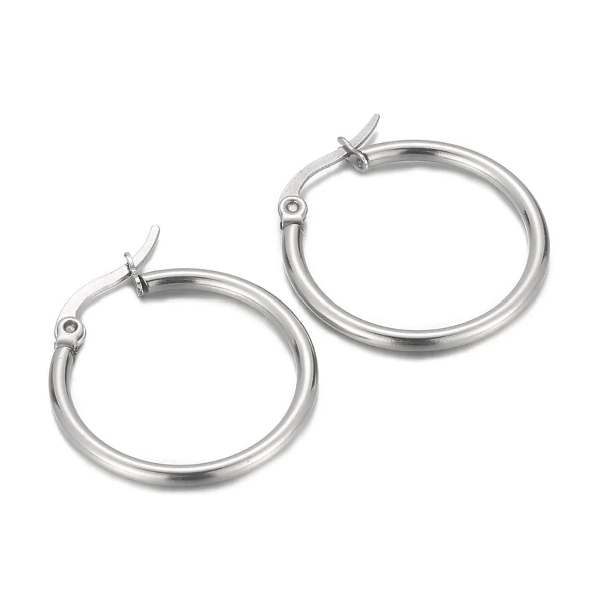 Simple Style Circle Stainless Steel Hoop Earrings Plating Metal Stainless Steel Earrings