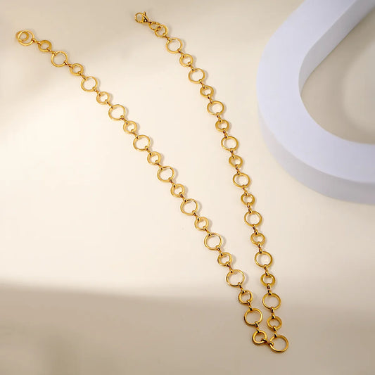 Simple Style Circle Stainless Steel Plating 18k Gold Plated Necklace