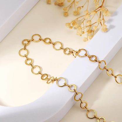 Simple Style Circle Stainless Steel Plating 18k Gold Plated Necklace