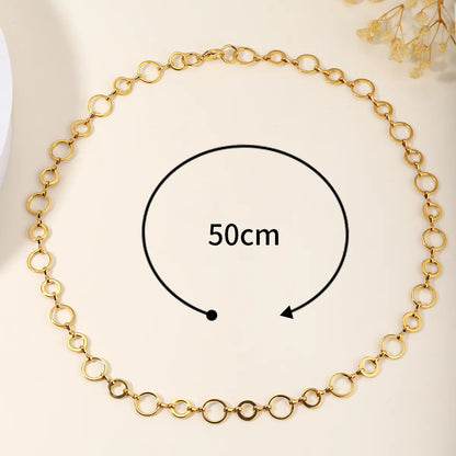 Simple Style Circle Stainless Steel Plating 18k Gold Plated Necklace