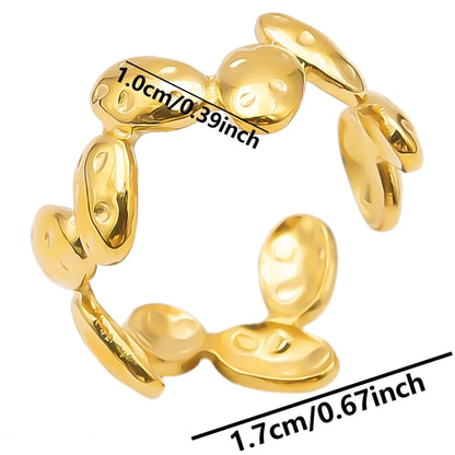 Simple Style Circle Stainless Steel Plating 18k Gold Plated Open Rings