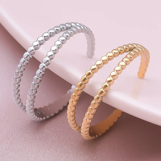 Simple Style Circle Stainless Steel Plating 18k Gold Plated Open Rings