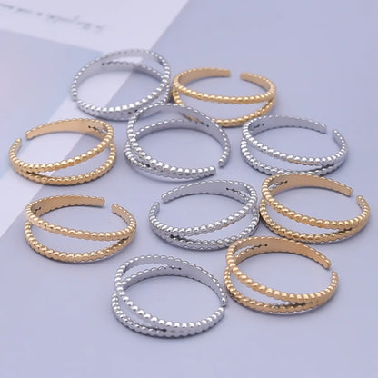 Simple Style Circle Stainless Steel Plating 18k Gold Plated Open Rings