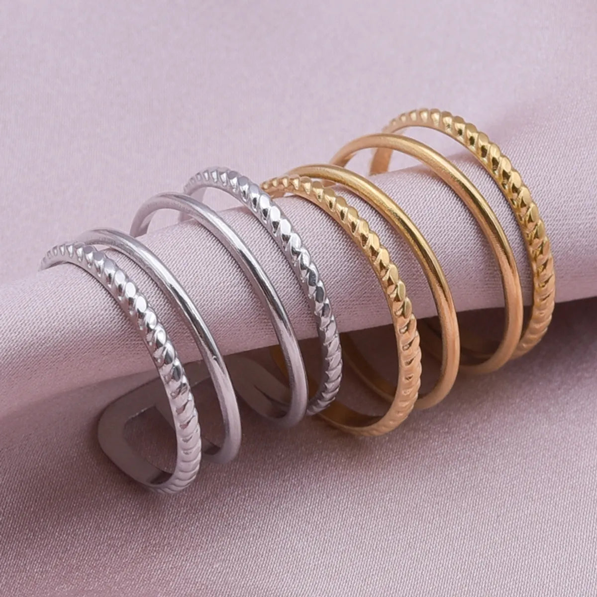 Simple Style Circle Stainless Steel Plating 18k Gold Plated Open Rings