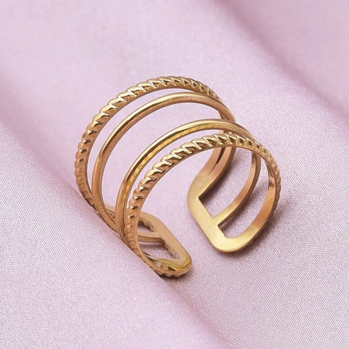 Simple Style Circle Stainless Steel Plating 18k Gold Plated Open Rings