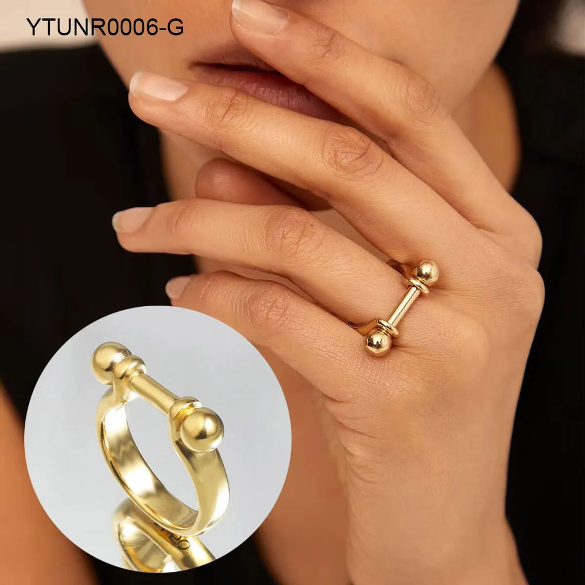 304 Stainless Steel 18K Gold Plated Simple Style Plating Circle Rings