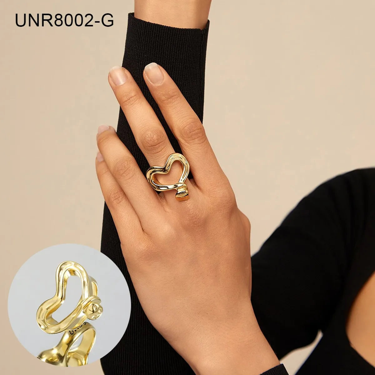 304 Stainless Steel 18K Gold Plated Simple Style Plating Circle Rings