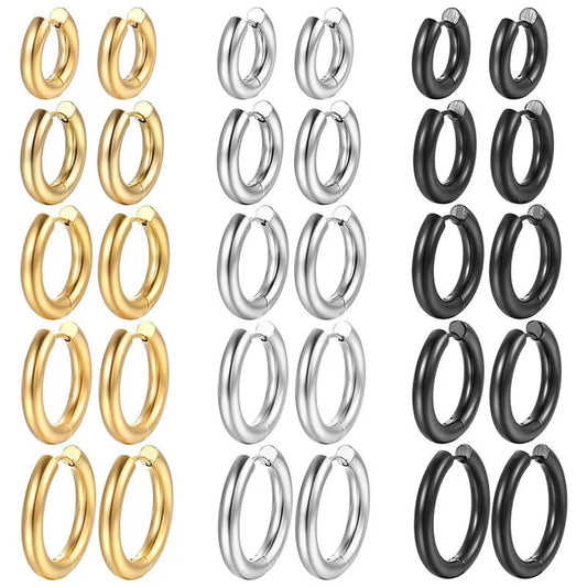 Simple Style Circle Stainless Steel Plating Earrings 1 Piece