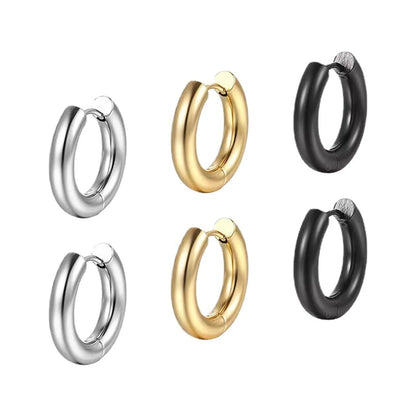 Simple Style Circle Stainless Steel Plating Earrings 1 Piece