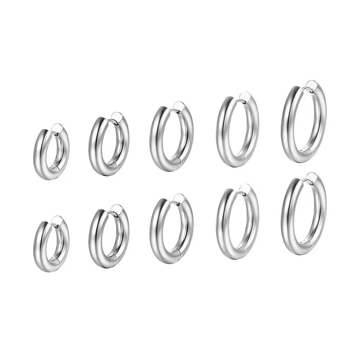 Simple Style Circle Stainless Steel Plating Earrings 1 Piece