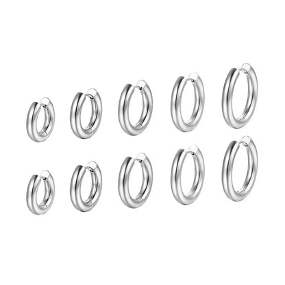 Simple Style Circle Stainless Steel Plating Earrings 1 Piece