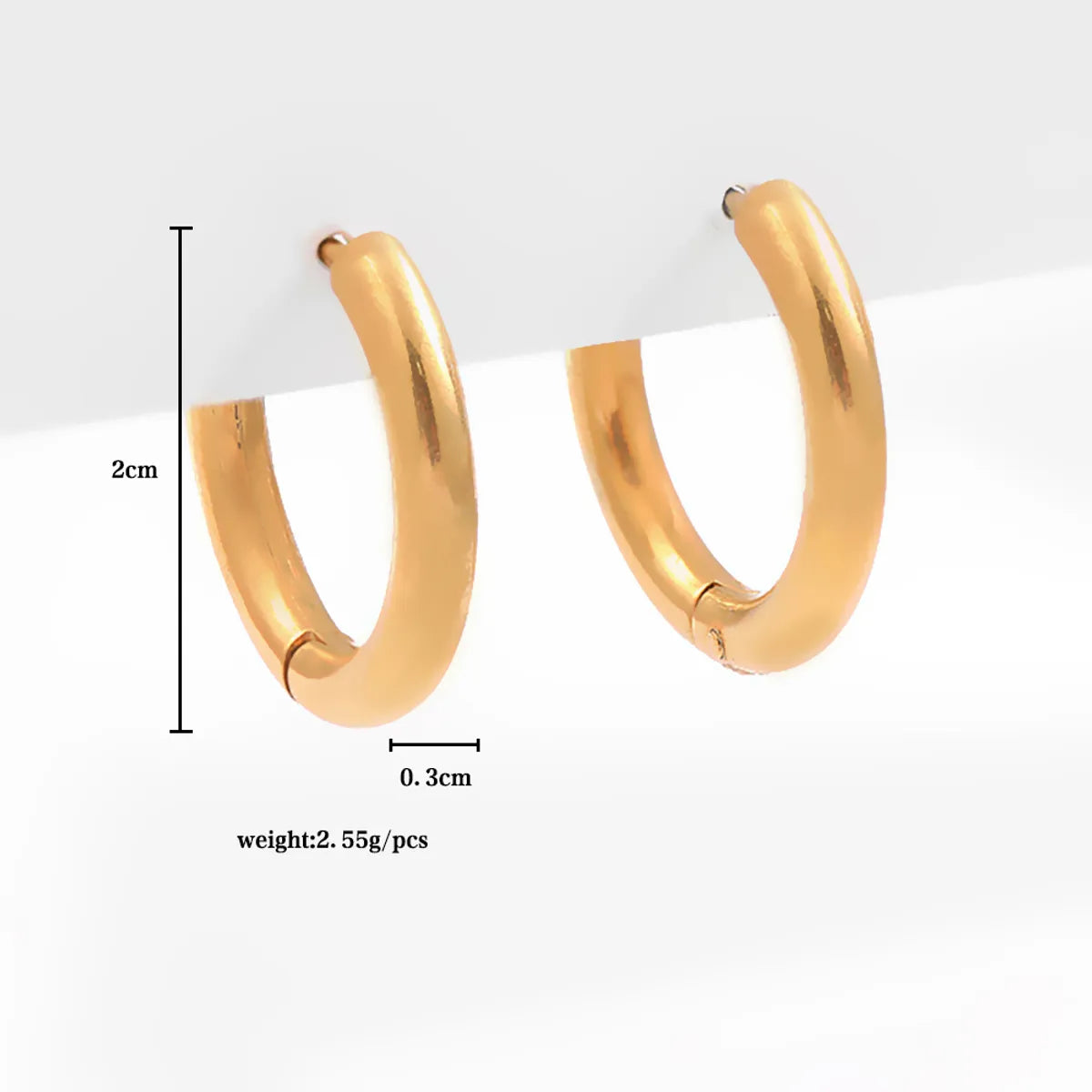 1 Pair Simple Style Circle Plating Stainless Steel Hoop Earrings